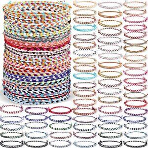 Colorful Handmade Cotton Friendship Bracelets, Adjustable, Party & Gift Ready